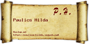 Paulics Hilda névjegykártya